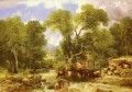 A Wooded Ford farm animals cattle Thomas Sidney Cooper
